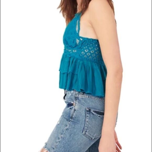 Free People Adella Teal Woman’s Cami - Picture 3 of 9
